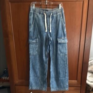 GAP Light Blue High-Rise Cargo Jeans